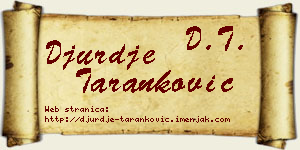Đurđe Taranković vizit kartica